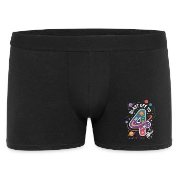 Departure into space 4th birthday children's birthday party - Men's Boxer Shorts - black - Front