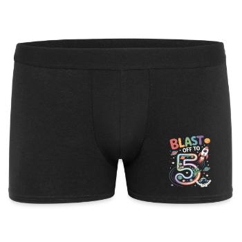 Départ dans l’espace, fête d’anniversaire des enfants pour 5 ans - Boxer Homme - noir - Devant