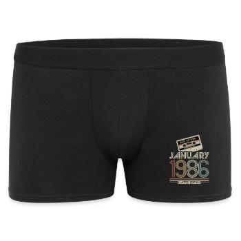Legendary since January 1986, Retro, Geburtstag - Männer Boxer Shorts - Schwarz - Vorne
