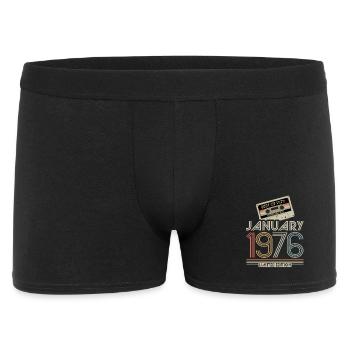 Legendary since January 1976, Retro, Geburtstag - Männer Boxer Shorts - Schwarz - Vorne