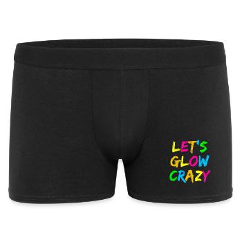 Let’s Glow Crazy – Neon Party Typography Design - Männer Boxer Shorts - Schwarz - Vorne