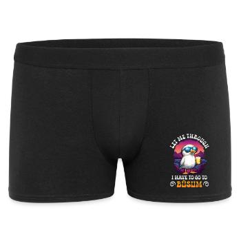 Nordsee LASST MICH DURCH MUSS NACH BÜSUM Lustig - Männer Boxer Shorts - Schwarz - Vorne