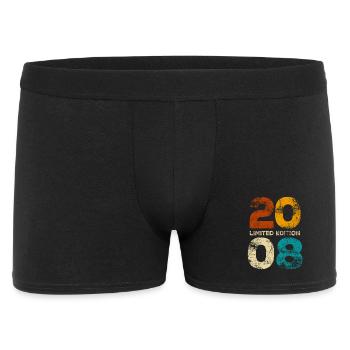 Limited Edition 2008 Retro Birthday Gift - Men's Boxer Shorts - black - Front