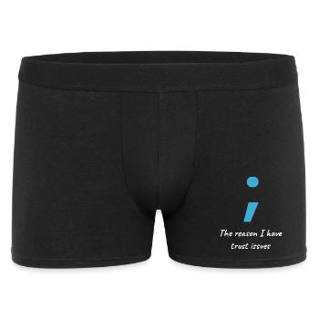 Informatiker Shirt - Semi-Colon Trust Issues - Männer Boxer Shorts - Schwarz - Vorne