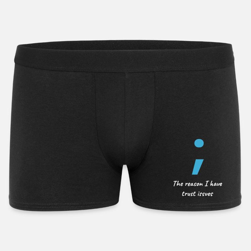 Informatiker Shirt - Semi-Colon Trust Issues - Männer Boxer Shorts - Schwarz