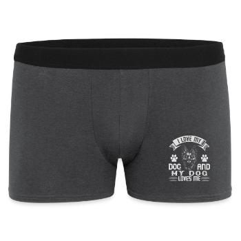I Love My Dog – Deutscher Schäferhund Design - Männer Boxer Shorts - Anthrazit - Vorne