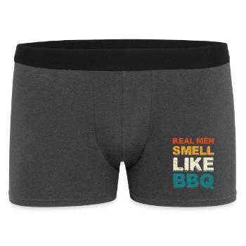 Real Men Smell Like BBQ - Männer Boxer Shorts - Anthrazit - Vorne