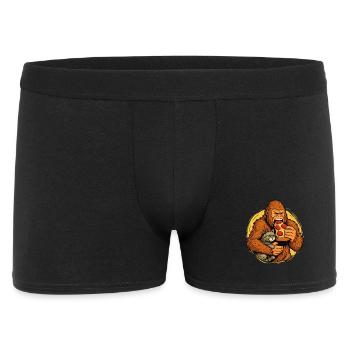 Bigfoot mangeant de la pizza Humour de monstre de nourriture drôle - Boxer Homme - noir - Devant