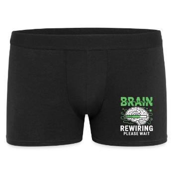 Gehirn-Neustart Bitte Warten - Männer Boxer Shorts - Schwarz - Vorne
