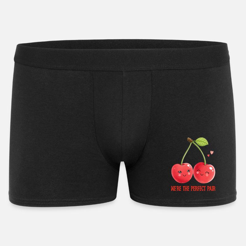 Kirschen-Duo: Ein perfektes Paar Liebe - Männer Boxer Shorts - Schwarz