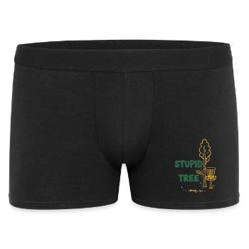 Blöder Baum lustiger Discgolfer Frisbee Golf - Männer Boxer Shorts - Schwarz - Vorne