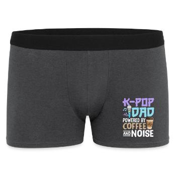 K Pop Dad Powered By Coffee And Noise - Männer Boxer Shorts - Anthrazit - Vorne