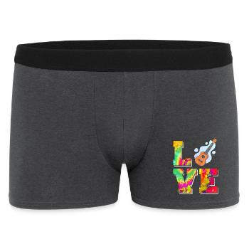 Hawaiian Ukulele Uke Tie Dye Love - Männer Boxer Shorts - Anthrazit - Vorne