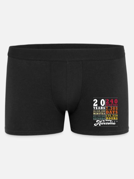 20th Birthday - Wedding Anniversary, Anniversary - Men's Boxer Shorts - black