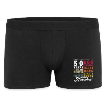 50 Jahre Fünfundvierzigster Geburtstag - Männer Boxer Shorts - Schwarz - Vorne