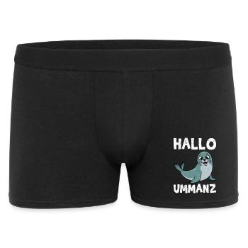 Ostsee Insel UMMANZ HALLO UMMANZ Lustiges - Männer Boxer Shorts - Schwarz - Vorne