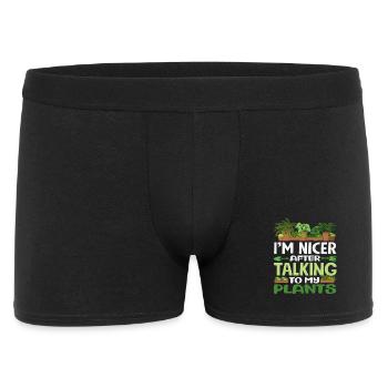 More beautiful after talking to my plants - Men's Boxer Shorts - black - Front