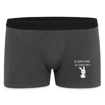 Ich kann nicht, ich habe Miniaturkaninchen - Männer Boxer Shorts - Anthrazit - Vorne