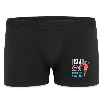 Just a Girl Loves Roller Skating - Männer Boxer Shorts - Schwarz - Vorne