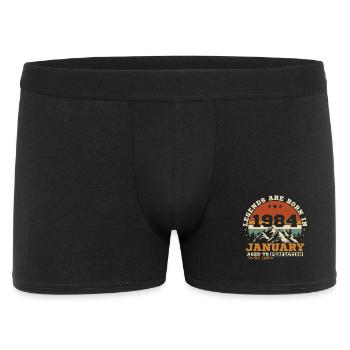 Januar 1984 Vintage-Retro-Geburtstagsgeschenk - Männer Boxer Shorts - Schwarz - Vorne