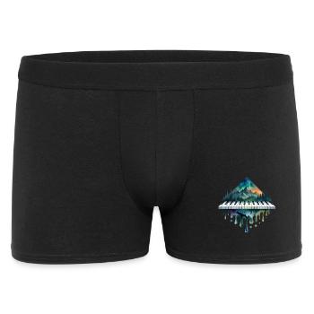 Piano Keyboard in Forest by Mountains Nature - Men's Boxer Shorts - black - Front
