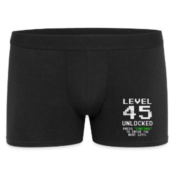 Level 45 unlocked - Gamer - Birthday - Gift - Men's Boxer Shorts - black - Front