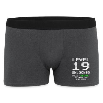 Gamer Level 19 Unlocked - Gaming - Männer Boxer Shorts - Anthrazit - Vorne