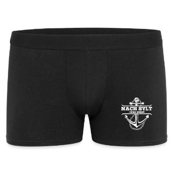 Nordsee Urlaub NACH SYLT WAS SONST Lustiges - Männer Boxer Shorts - Schwarz - Vorne