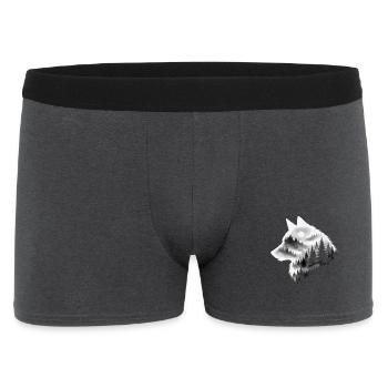 Wolf, Forest, Nature, Wilderness, Outdoor, Animal - Men's Boxer Shorts - charcoal grey - Front