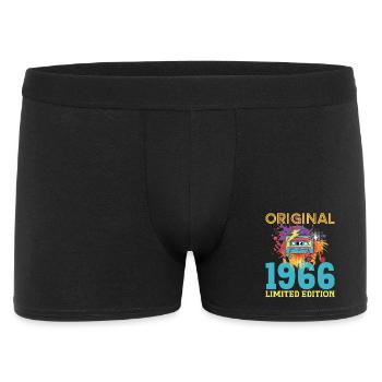 60 Year Old Birthday 1966 Retro Vintage Cassette - Men's Boxer Shorts - black - Front