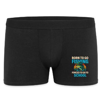 Born To Go Fishing Forced To Go To School Angler - Men's Boxer Shorts - black - Front