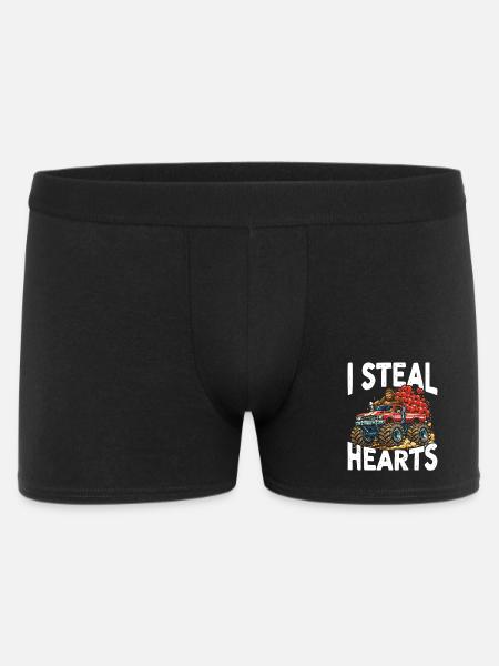 I Steal Hearts Monster Truck - Männer Boxer Shorts - Schwarz
