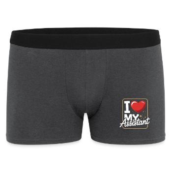 J’adore le motif de mon cœur d’assistant pour le bureau - Boxer Homme - charbon - Devant