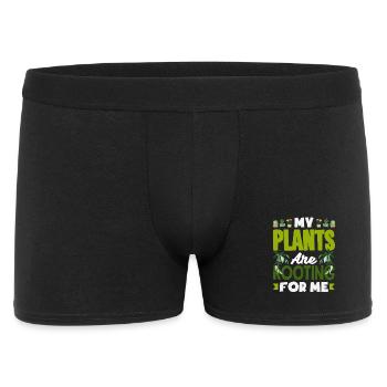My Plants Are Rooting For Me Lustiges Wortspiel - Männer Boxer Shorts - Schwarz - Vorne