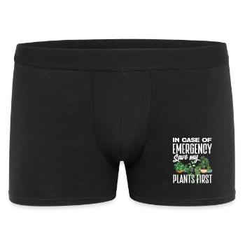 Notfall Rettet Meine Pflanzen Lustige Gärtnerin - Männer Boxer Shorts - Schwarz - Vorne