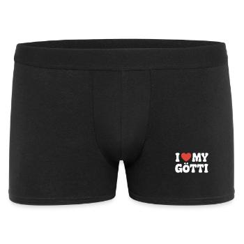 I love my Götti - Männer Boxer Shorts - Schwarz - Vorne
