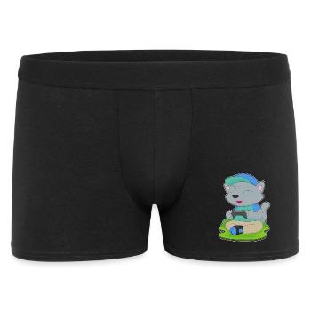 Katze Gamer Controller - Männer Boxer Shorts - Schwarz - Vorne