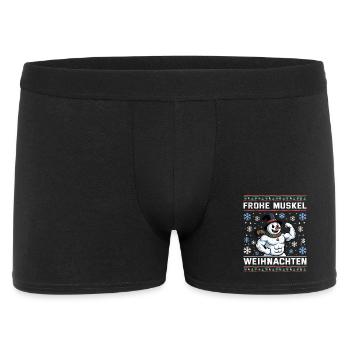 Salle de sport JOYEUX MUSCLE CHRISTMAS Drôle - Boxer Homme - noir - Devant