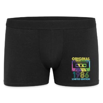 Originalkassette 1986 40th Anniversary 40 Year Tee - Männer Boxer Shorts - Schwarz - Vorne