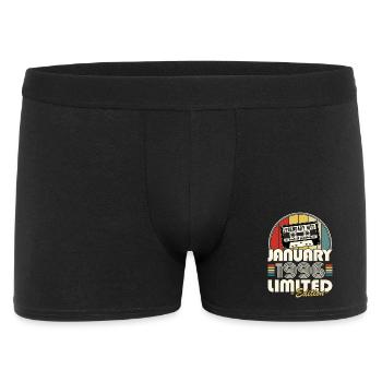 Vintage 1996 January Retro Birthday Gift - Men's Boxer Shorts - black - Front