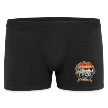 40e anniversaire 40 ans Février 1986 T-shirt vintage - Boxer Homme - noir - Devant