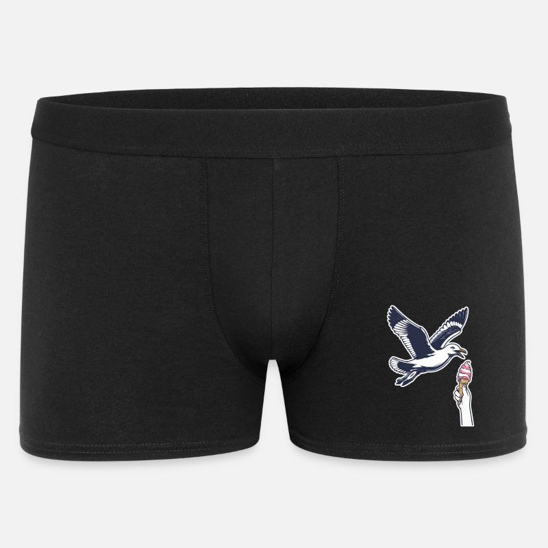 Lustige Möwe Stiehlt Eiscreme - Men's Boxer Shorts - black
