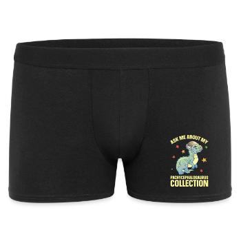 Pachycephalosaurus Plüschtier Dinosaurier - Männer Boxer Shorts - Schwarz - Vorne