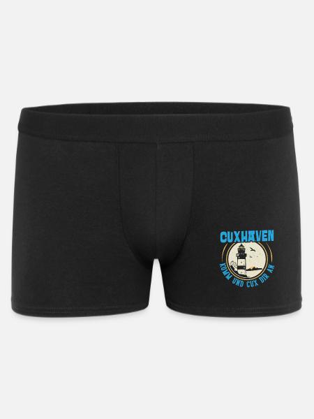Nordsee Urlaub CUXHAVEN KOMM UND CUX DIR AN Lustig - Männer Boxer Shorts - Schwarz