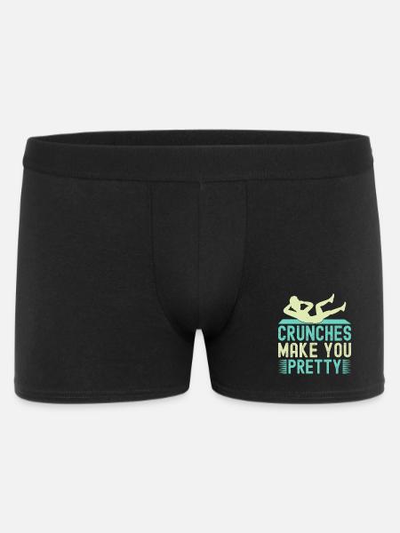 Fitness Fanatics Crunches Make You Pretty - Men's Boxer Shorts - black