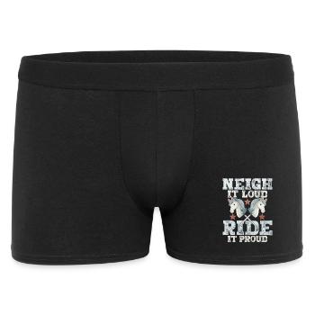 Neigh It Loud Ride It Proud Hobby Horsing - Männer Boxer Shorts - Schwarz - Vorne