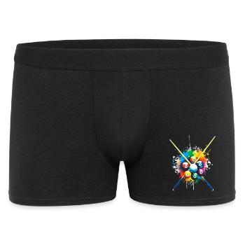 Billard - Illustration balles de billard colorée - Boxer Homme - noir - Devant