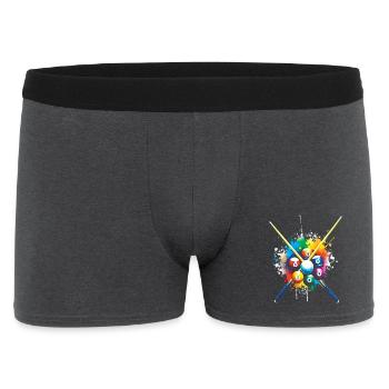 Billiards - Colorful Billiards Balls Illustration - Men's Boxer Shorts - charcoal grey - Front