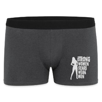 Des femmes fortes effraient les hommes faibles Féministe confiante - Boxer Homme - charbon - Devant