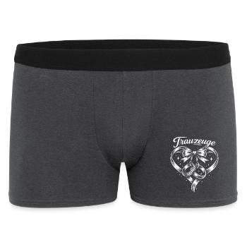 Signe de mariage avec nœuds en forme de cœur - Boxer Homme - charbon - Devant